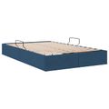 vidaXL Otomanový posteľný rám s úložiskom Modrá 120 x 200 cm látka