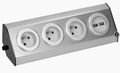 ORNO VIRONE FS-3 Povrchová rohová zásuvka 3x 230V, 2xUSB, nerez