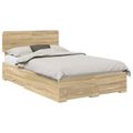 vidaXL Rám postele Sonoma dub 135 x 190 cm Kompozitné drevo