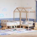 vidaXL Sada postele a lavice so strieškou 90x200 cm borovicový masív