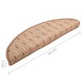 vidaXL Kobercové nášľapy na schody 15 ks hnedé 56x17x3 cm