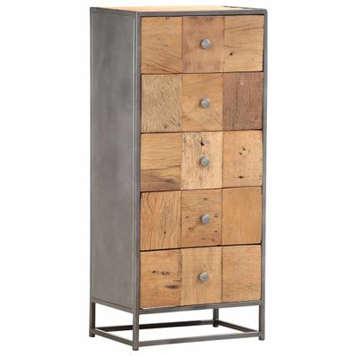 vidaXL Skrinka so zásuvkami 45x30x100 cm, recyklovaný masív