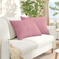 vidaXL Vankúše na pohovku 2 pcs Ružová 70 x 50 cm Kordúrová tkanina