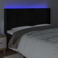 vidaXL Čelo postele s LED čierne 203x16x118/128 cm zamat