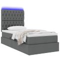 vidaXL LED úložná posteľ s matracom Tmavosivá 90 x 200 cm Látka