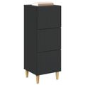 vidaXL Zásuvkový kabinet Čierna 33 x 34,5 x 90 cm Kompozitné drevo