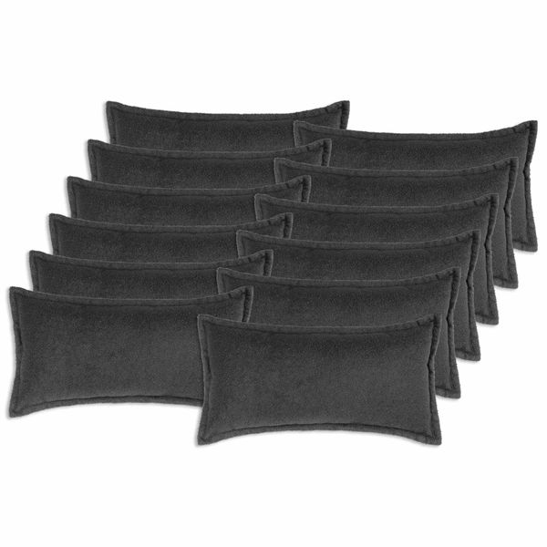vidaXL Poťah na podložku 12 ks HOUTEN Tmavosivá 40 x 80 cm Bouclé