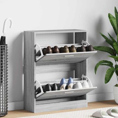 vidaXL Botník Sivý dub sonoma 63x24x81 cm spracované drevo