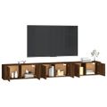 vidaXL Nástenné TV skrinky 3 ks hnedý dub 100x34,5x40 cm