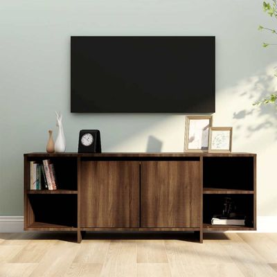 vidaXL TV skrinka hnedý dub 130x35x50 cm drevotrieska