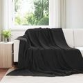 vidaXL Prikrývky na hodenie 6 ks Čierna 220 x 240 cm 8.24 kg Flís