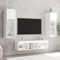 vidaXL 5-dielne TV nástenné skrinky s LED biele kompozitné drevo