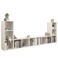 vidaXL TV skrinky 4 ks vysokolesklé biele 107x35x37 cm drevotrieska