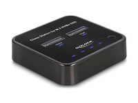 Dokovacia stanica SSD - oddielov: 2 - M.2 - M.2 NVMe Card - USB 3.2 (Gen 2) - čierna