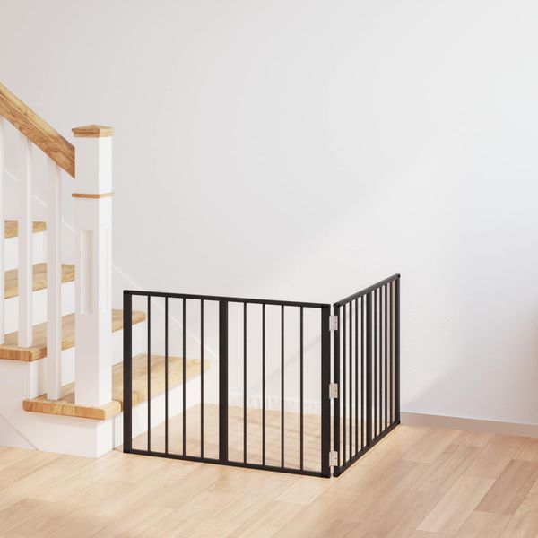 vidaXL Psia brána 2 pcs Čierny 80 x 60 cm Pozinkovaná oceľ