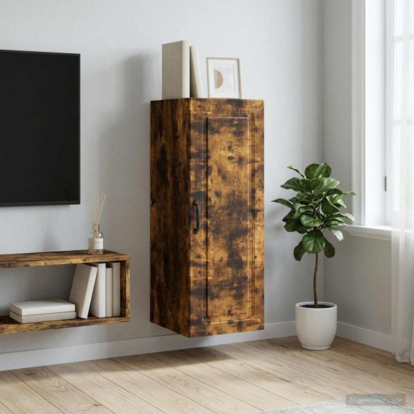 vidaXL Nástenná skrinka 33 x 34,5 x 90 cm Kompozitné drevo Dymový dub