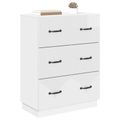 vidaXL Zásuvkový kabinet Biela s vysokým leskom 66 x 34,5 x 87 cm
