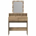 vidaXL Toaletný stolík dub artisan 80 x 41 x 144.5 cm Kompozitné drevo