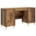 vidaXL Stôl s poličkou Staré drevo 142,5 x 50 x 75 cm Kompozitné drevo