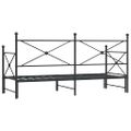 vidaXL Váľanda s kolieskom bez matraca Čierna 90x200 cm Oceľ