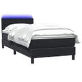 vidaXL Posteľný rám boxspring s matracom a LED čierny 90x210 cm zamat