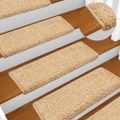 vidaXL Schodové rohože 30 ks 65x21x4 cm krémové s obdĺžnikovým okrajom