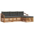 vidaXL Záhradná súprava gaučov 4 ks Prírodná a antracitová