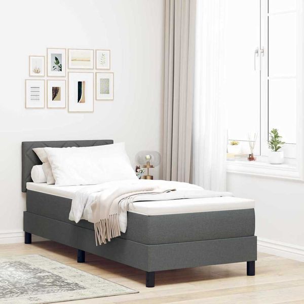 vidaXL Posteľ s pružinovým rámom Tmavo šedá 80 x 200 cm látka