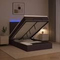 vidaXL Ottoman posteľ s matracom a LED Tmavohnedá 120 x 190 cm Látka