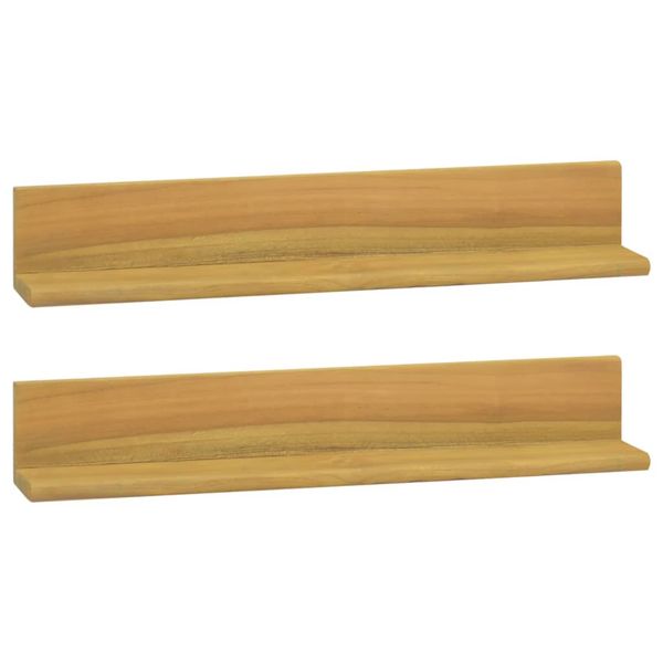 vidaXL Nástenné police 2 ks 60x10x10 cm masívne teakové drevo