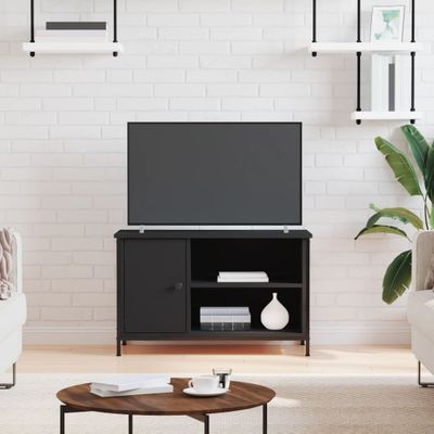 vidaXL TV skrinka čierna 80x40x50 cm spracované drevo