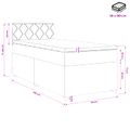 vidaXL Posteľ s boxspringom a matracom a LED Tmavosivá 90 x 190 cm