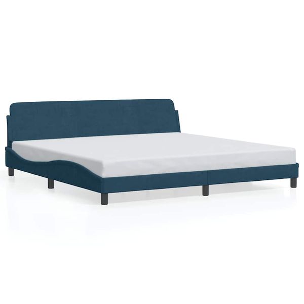 vidaXL Rám postele Dover modrý 200x200 cm zamat