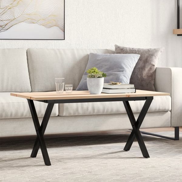 vidaXL Konferenčný stolík v tvare X 90x40x45 cm borovica a oceľ