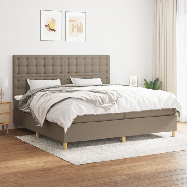 vidaXL Boxspring posteľ s matracom sivohnedý 200x200 cm látka