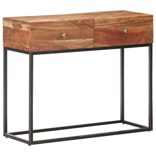 vidaXL Konzolový stolík 90x35x75 cm surový akáciový masív