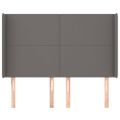 vidaXL Čelo postele so záhybmi sivé 147x16x118/128 cm umelá koža