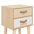 vidaXL Nočný stolík z borovicového dreva s 2 zásuvkami 30x25x49,5 cm