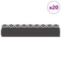 vidaXL Obrubníky trávnika 20 ks 103 x 0,05 x 22 cm Oceľ Čierna