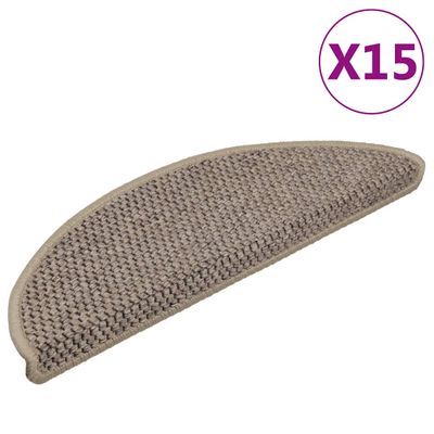 vidaXL Samolepiace nášľapy na schody vzhľad sisalu 15 ks 56x17x3 cm