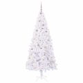 vidaXL Umelý vianočný stromček s 300 LED-i Biela 210 cm PVC a oceľ