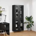 vidaXL Highboard Čierny dub 69,5 x 34 x 90 cm Kompozitné drevo