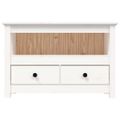 vidaXL TV skrinka biela 79x35x52 cm masívna borovica