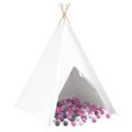 vidaXL Teepee stan Biela 120 x 120 x 150 cm Textil a plast