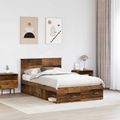 vidaXL Rám postele Staré drevo 135 x 190 cm Kompozitné drevo