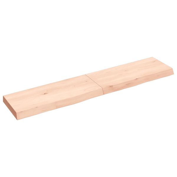 vidaXL Nástenná polica 140x30x(2-6) cm neošetrený dubový masív