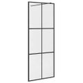 vidaXL Sprchová zástena z priehľadného ESG skla 80x195 cm čierna