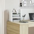 vidaXL Organizér na stôl, biely 34,5x15,5x35,5 cm, kompozitné drevo