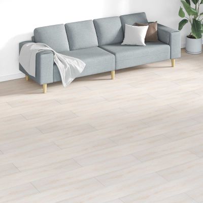 vidaXL Podlahové dosky 18 pcs Biely 5,26 m² PVC