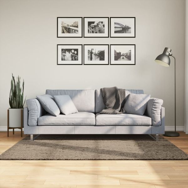 vidaXL Koberec ISTAN vysoký vlas lesklý vzhľad sivý 120x170 cm
